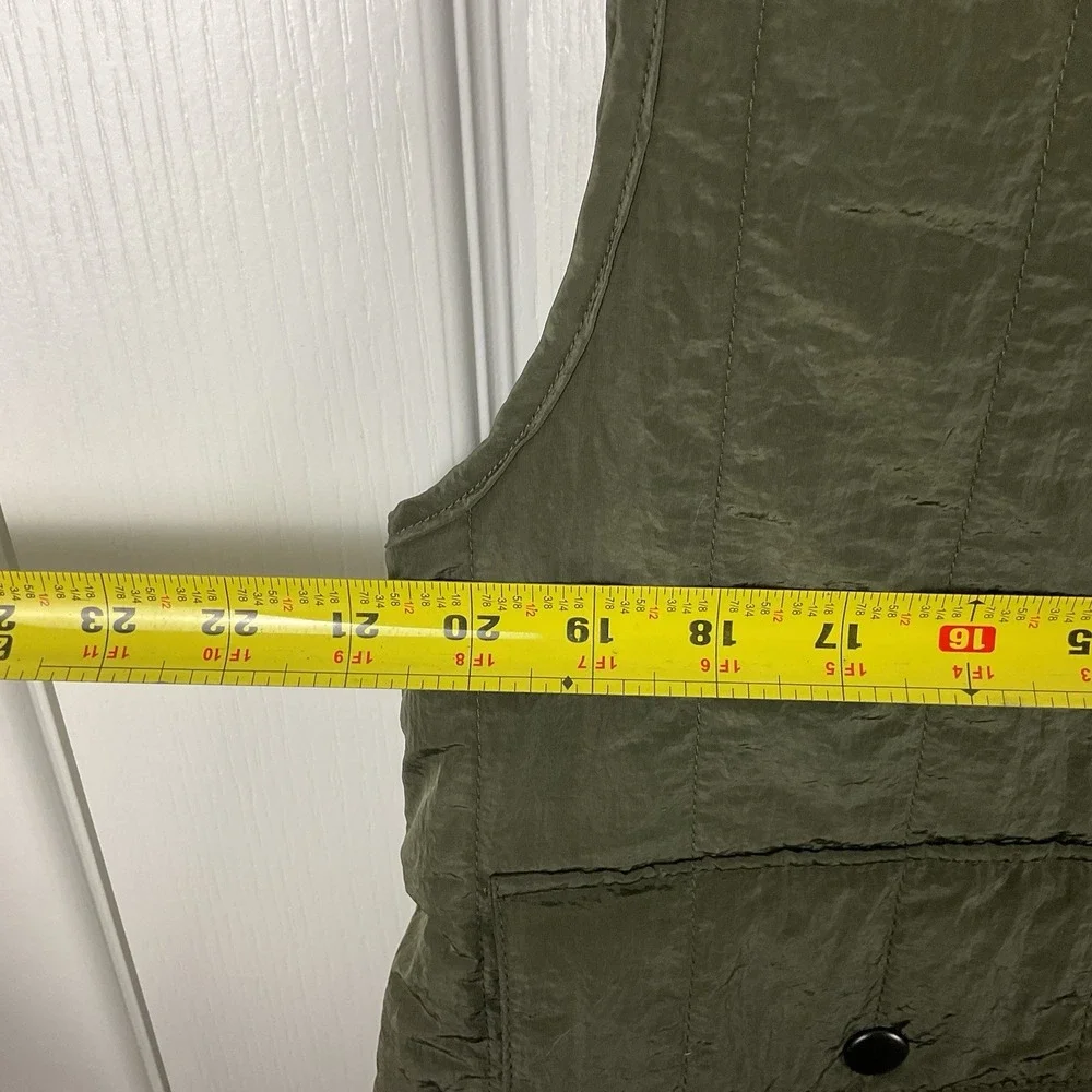 YAGYA Women's Olive Green Quilted Riding Vest Primaloft Silver Size L | Europe